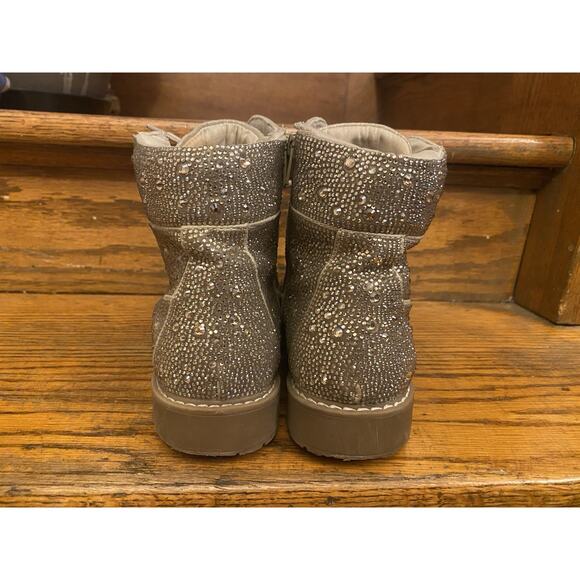 Betsy Johnson Hudson Combat Boots Women’s 5M Rhinestones Zip - Picture 4 of 8
